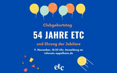 ETC Clubgeburtstag und Ehrung der Jubilare